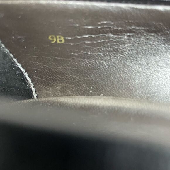 Details Black Chunky Leather Heels Size 9B EUC - Picture 8 of 9